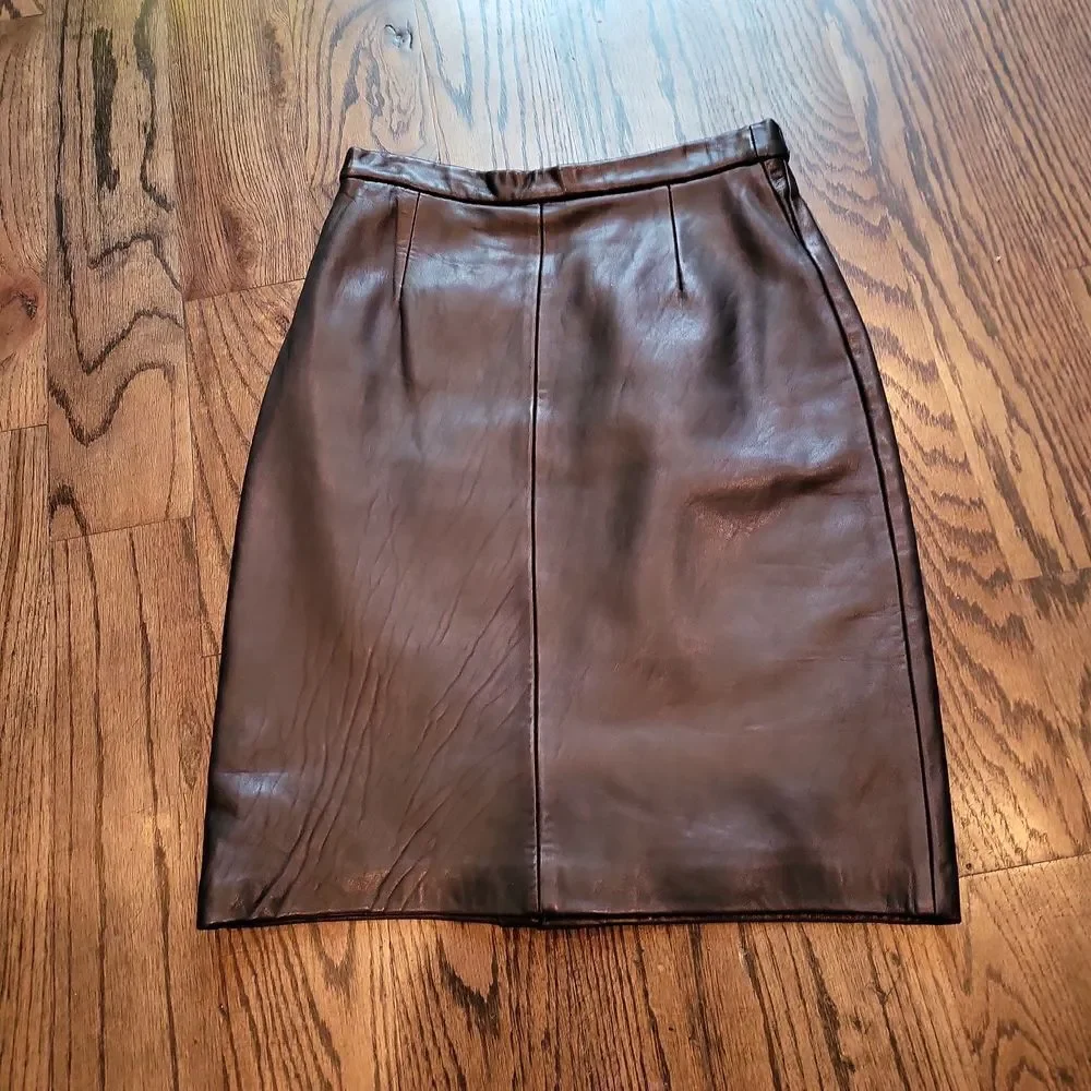 Black North Beach Leather Skirt Size 4 - Picture 1 of 4